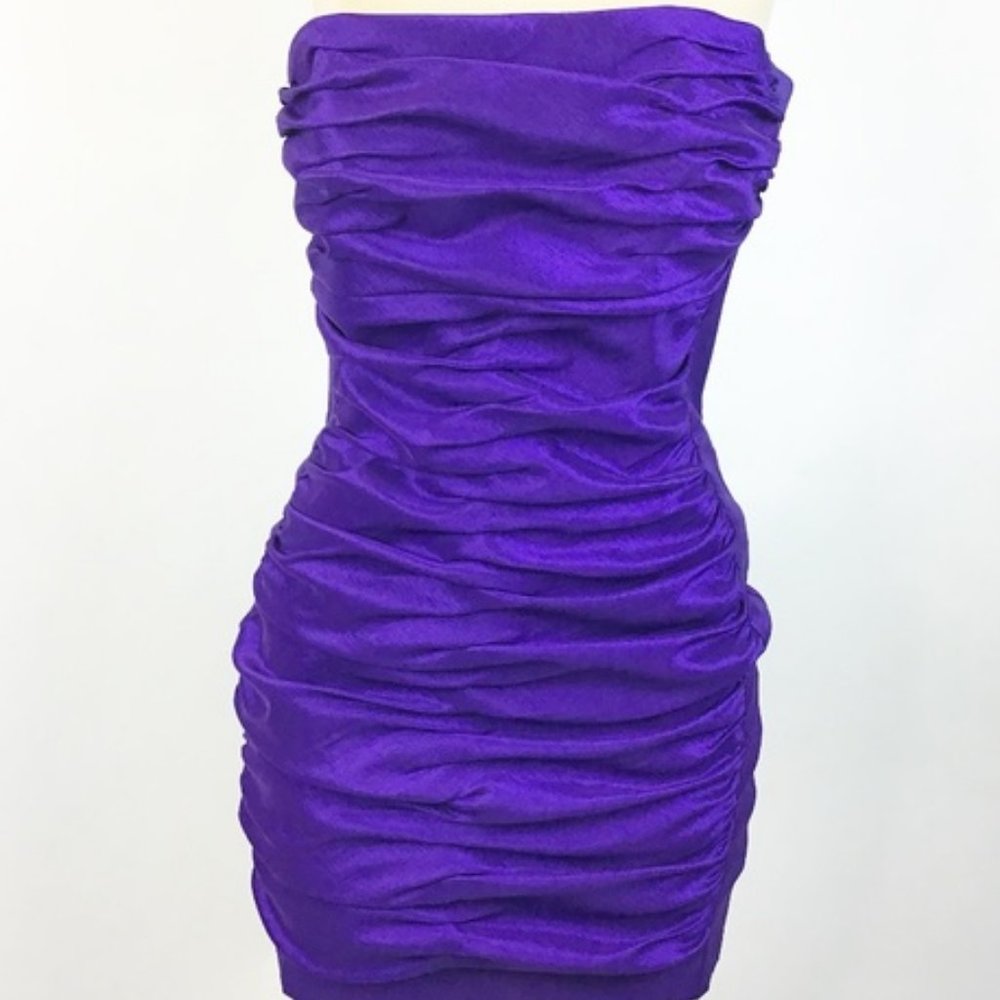 Jessica McClintock Purple Strapless Evening Dress